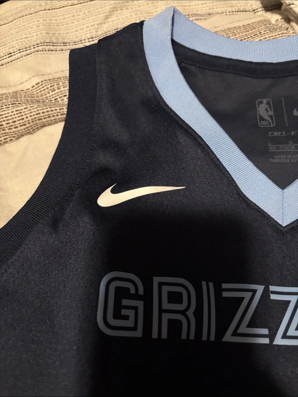 Nike Navy and Light Blue Memphis Grizzlies #12 Basketball Jersey Morant